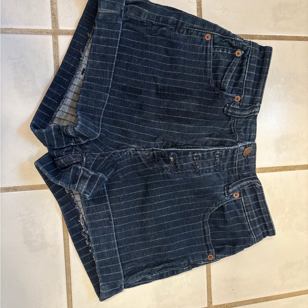 Volcom Blue and White Striped Shorts